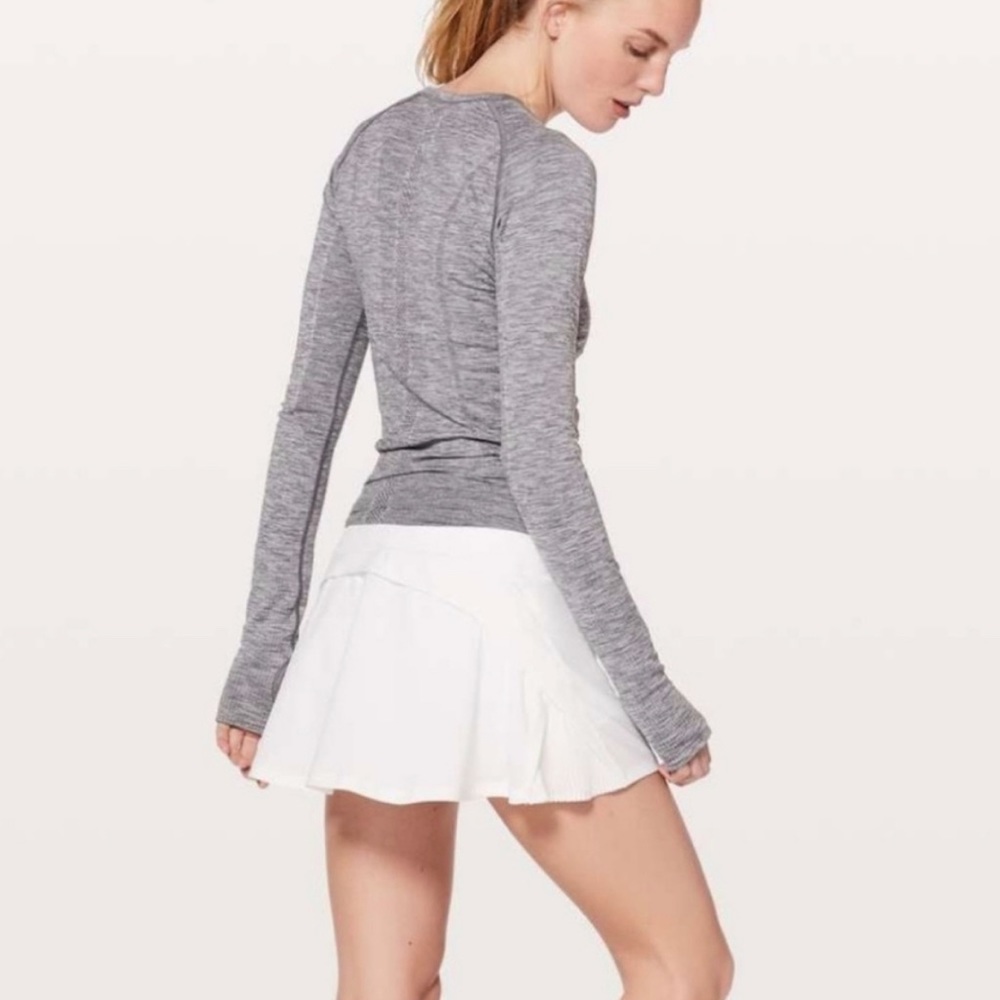 Lululemon Play Off The Pleats Mid-Rise White Skirt